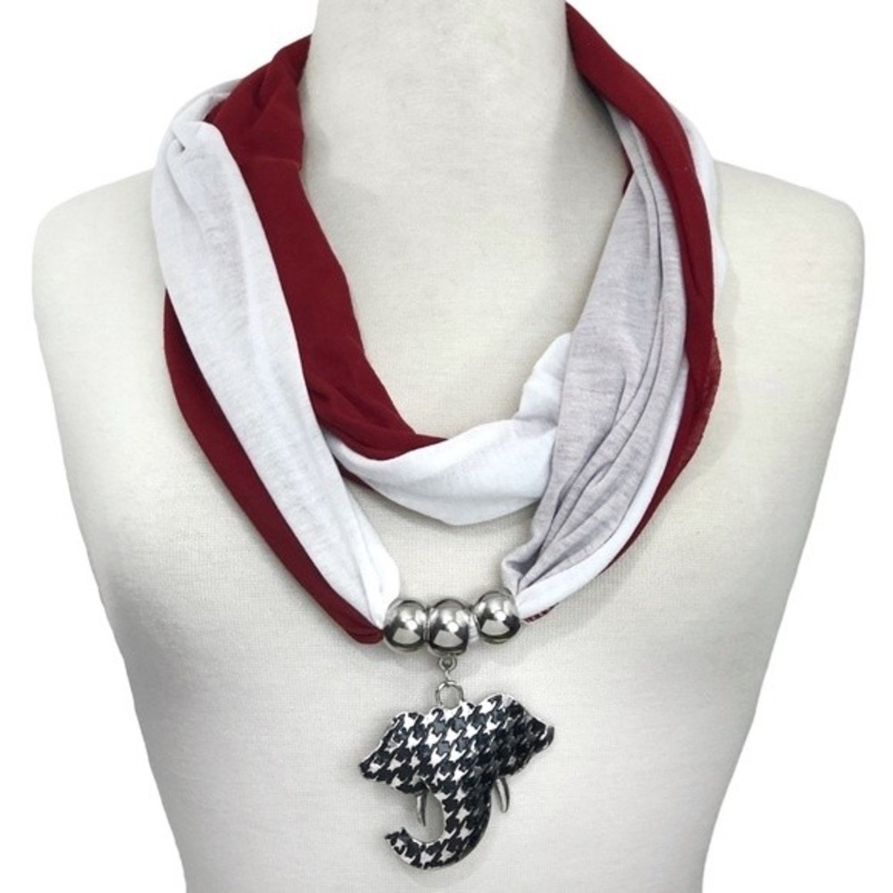 Houndstooth Elephant Necklace Scarf